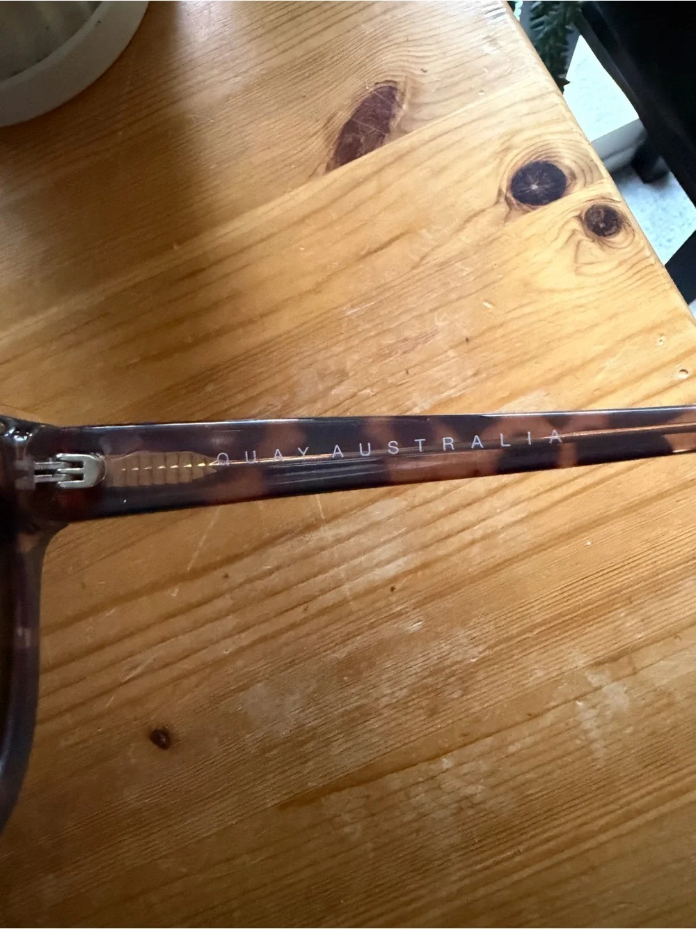 Quay Australia Tortoiseshell Sunglasses with Blue-Tinted Lenses
